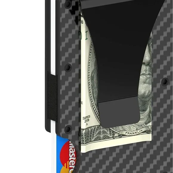 ✨✨BRAND NEW Mens Slim Wallet Minimalist RFID Blocking Money Clip Carbon … - Picture 8 of 8